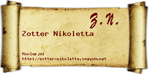 Zotter Nikoletta névjegykártya