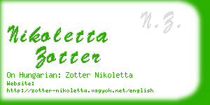 nikoletta zotter business card